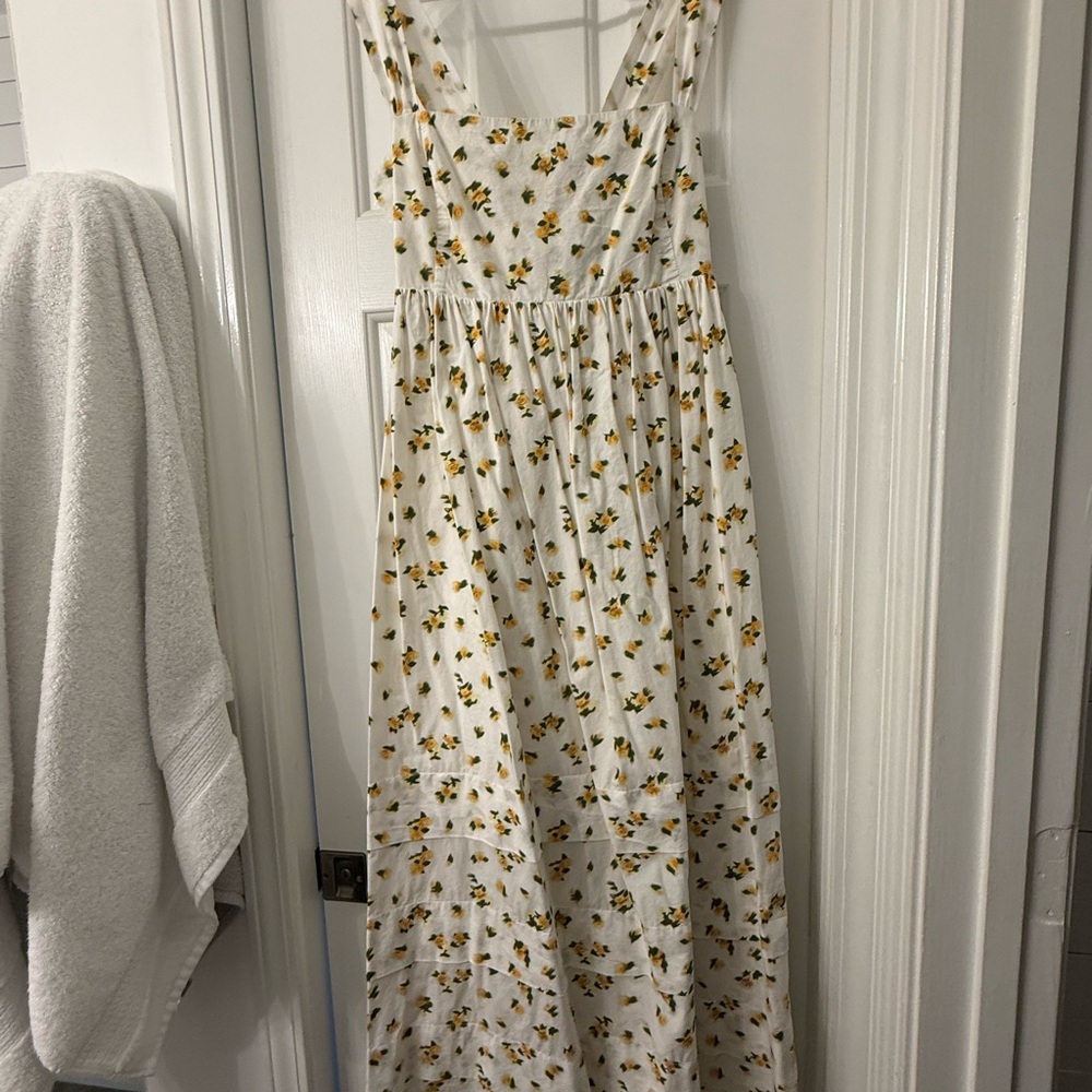 J.Crew size 2 square neck midi dress in budding rose print - Picture 3 of 6